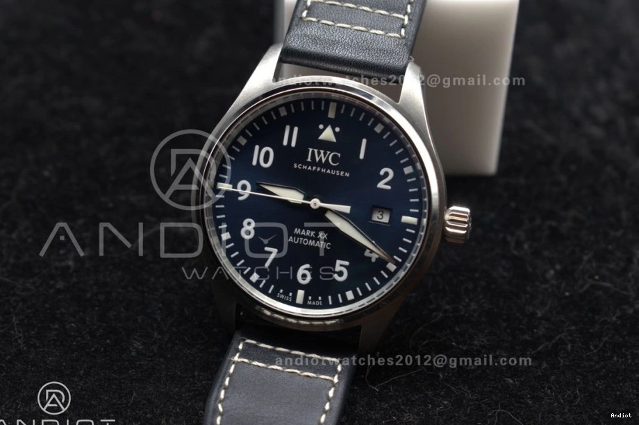 Edition A32111 1:1 Blue Mark Dial Pilot IW328203 on Leather ZF XX Best Dark Strap Blue 1203